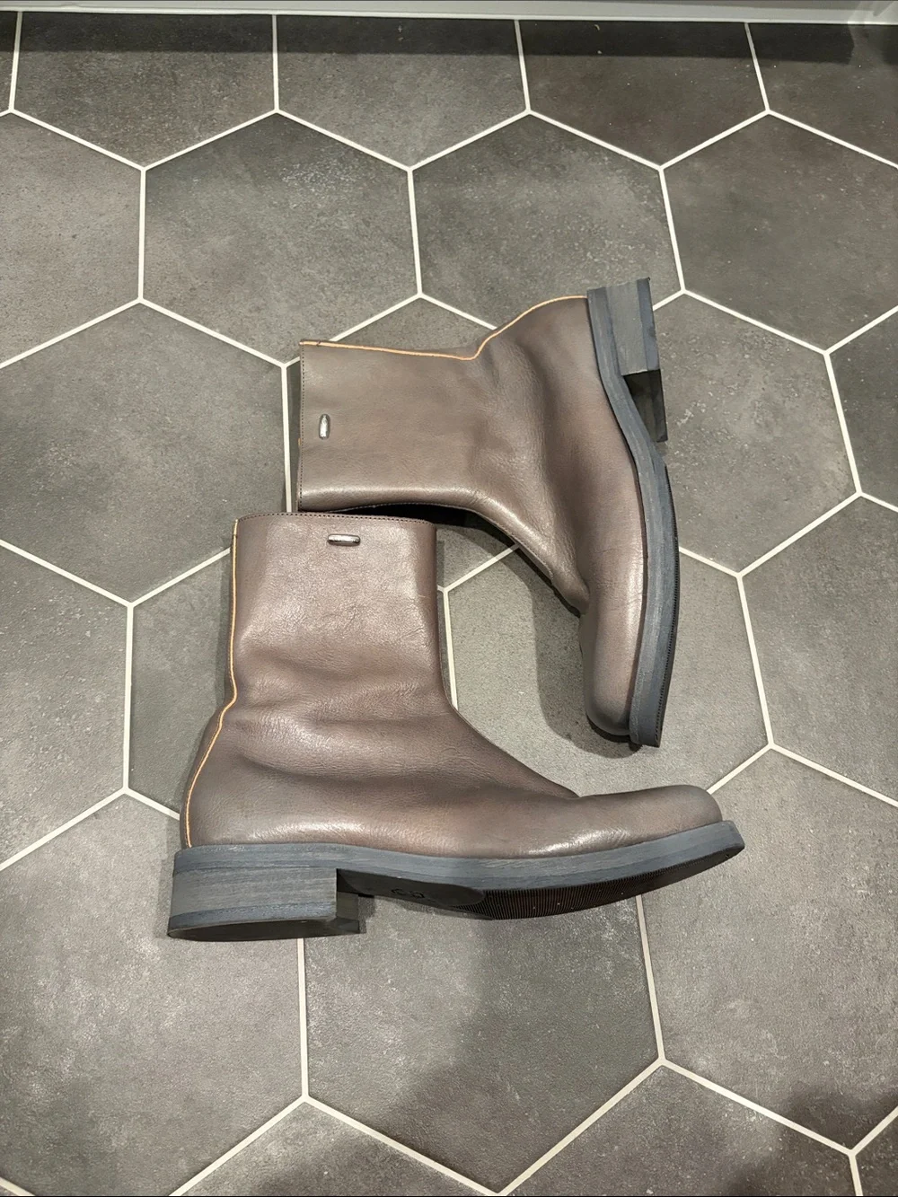 OUR LEGACY Men's Camion Boots Size 40/US7 in Phantom Tensile Leather